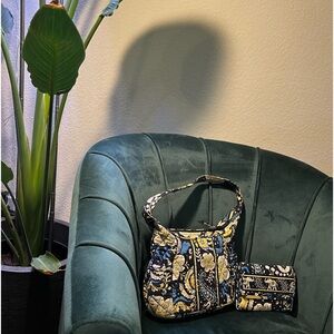 Vera Bradley [RETIRED] Ellie Blue Purse & Euro Wallet matching set